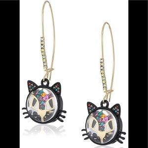 BETSEY JOHNSON 😻 Rhinestone Kitty Dangle Earrings